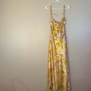 Thirty Thirty Floral Maxi Dress in Yellow and Pink Small